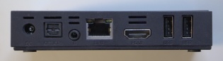 Back - 5V DC, AV, GBit Ethernet, HDMI 2.0, 2x USB 2.0